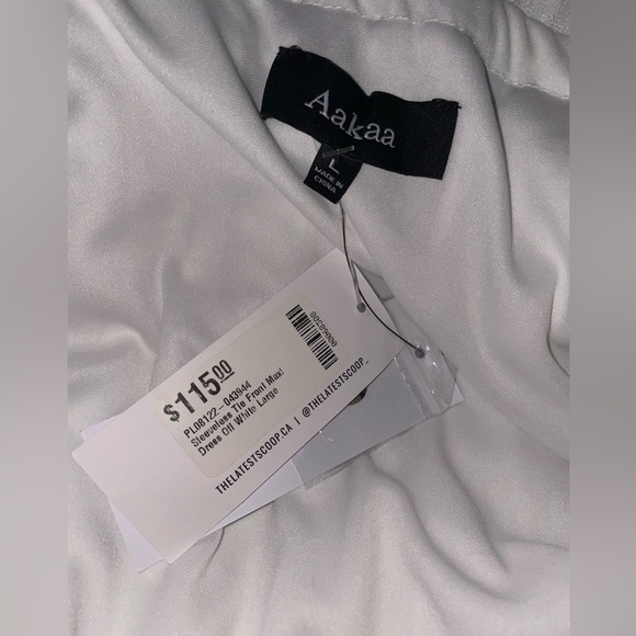 Sleeveless Tie Front White Maxi Dress - Picture 6 of 6